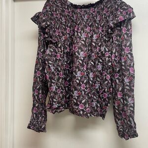 GAP Floral Blouse - Black and Purple